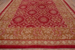 Antique French Savonnerie Carpet, Red Field