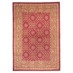 Antique French Savonnerie Carpet, Red Field