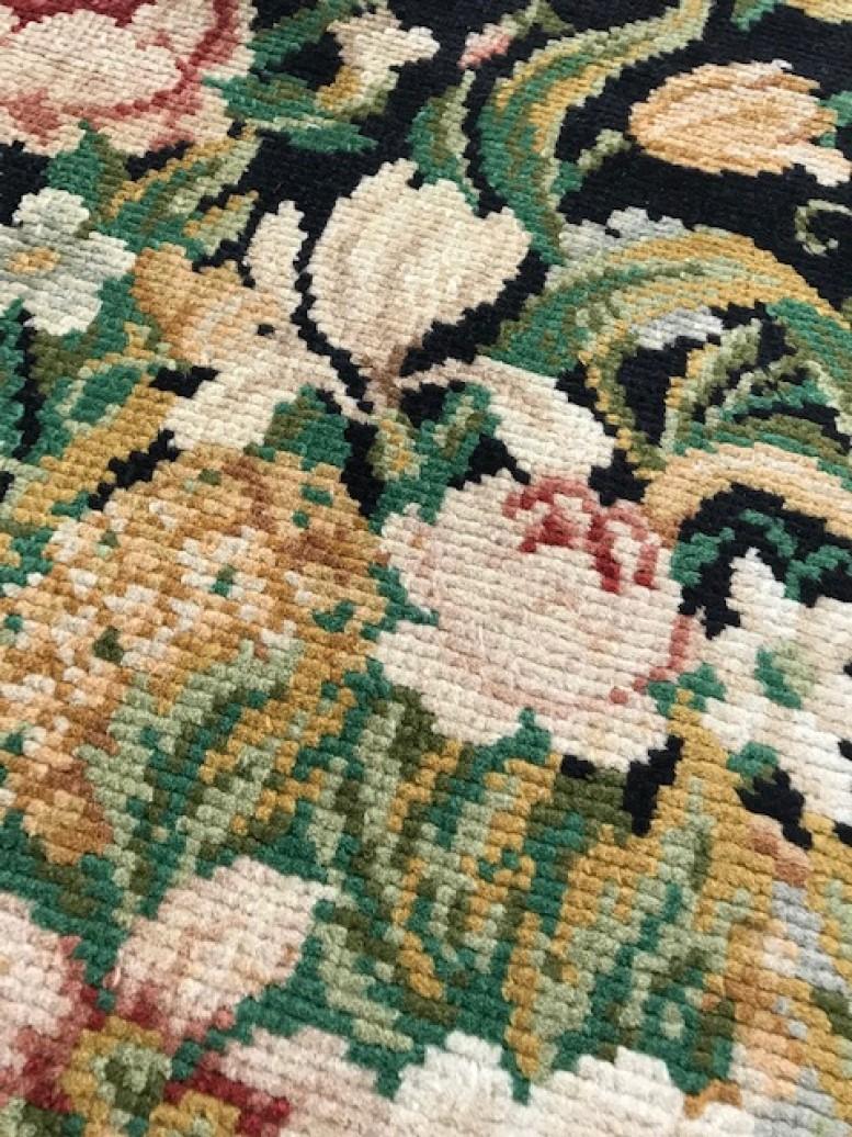 Early 20th Century French Savonnerie Botanic Handmade Wool Rug
Size: 11'4