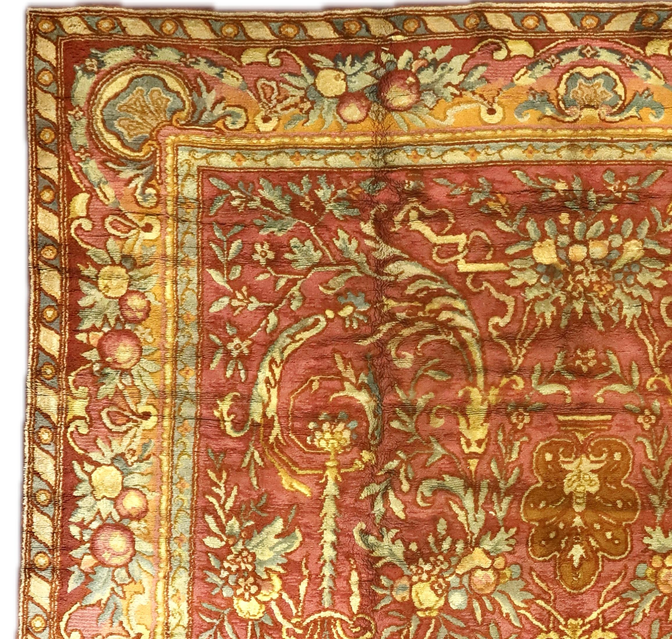 Français Tapis ancien de la Savonnerie française 12'0