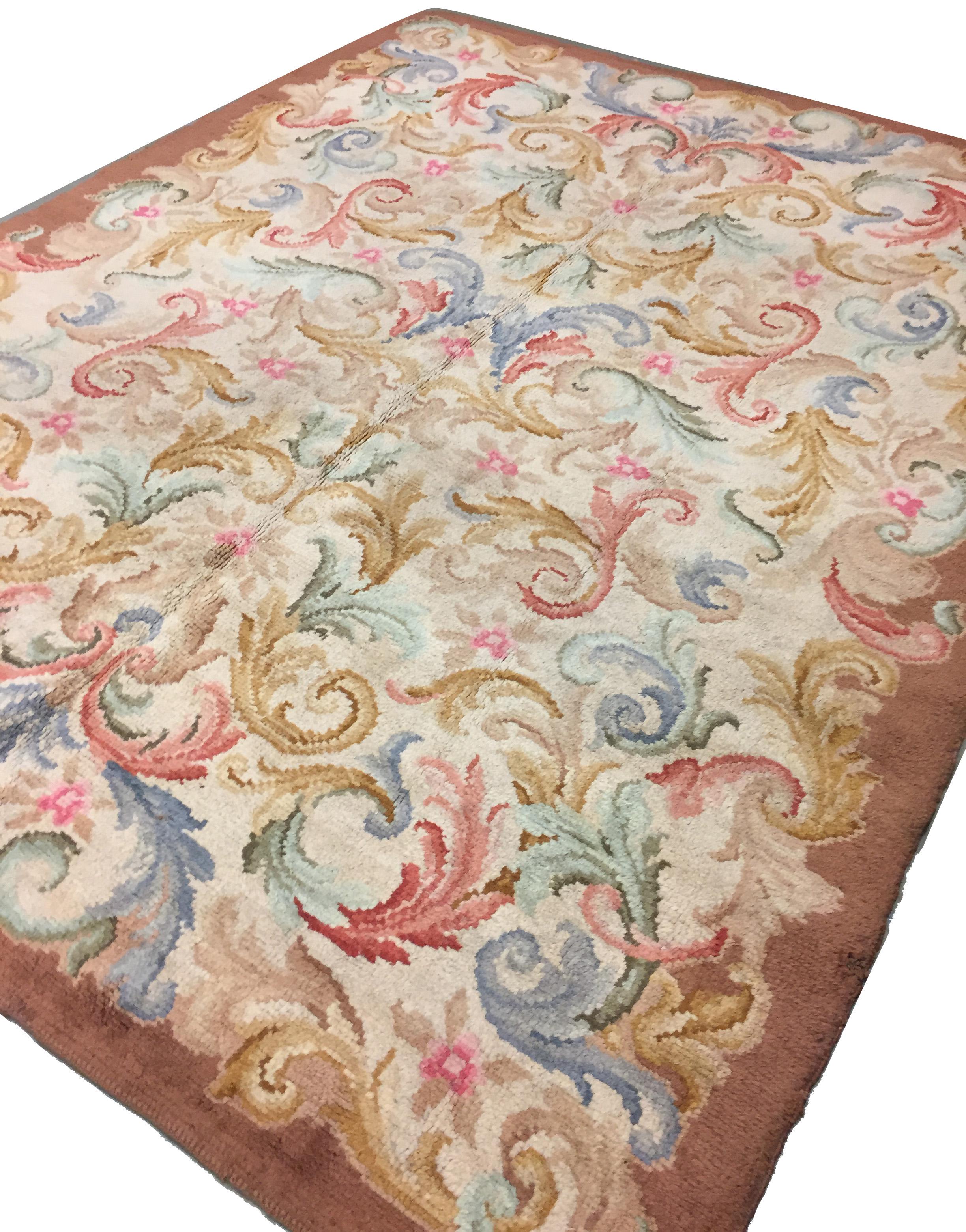 Antique French Savonnerie Rug, 6'8 x 8'6 For Sale 11