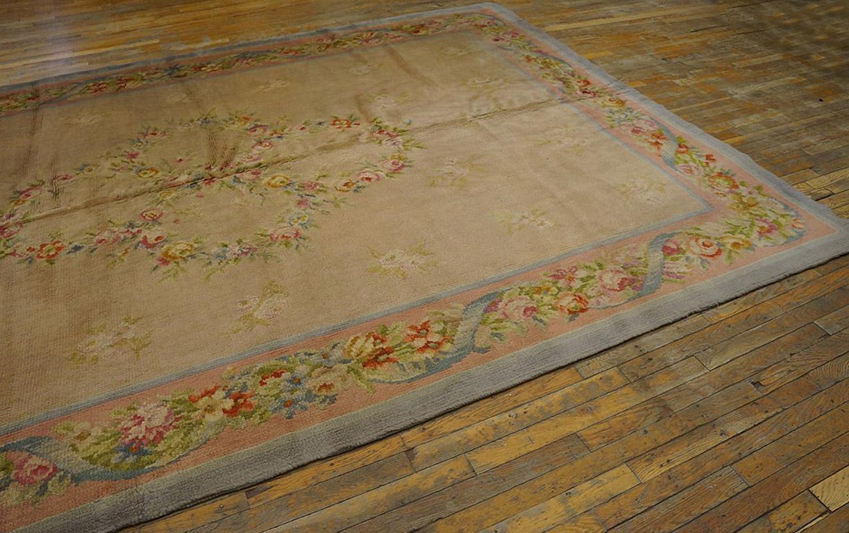 Wool Early 20th Century French Savonnerie Carpet ( 8'2