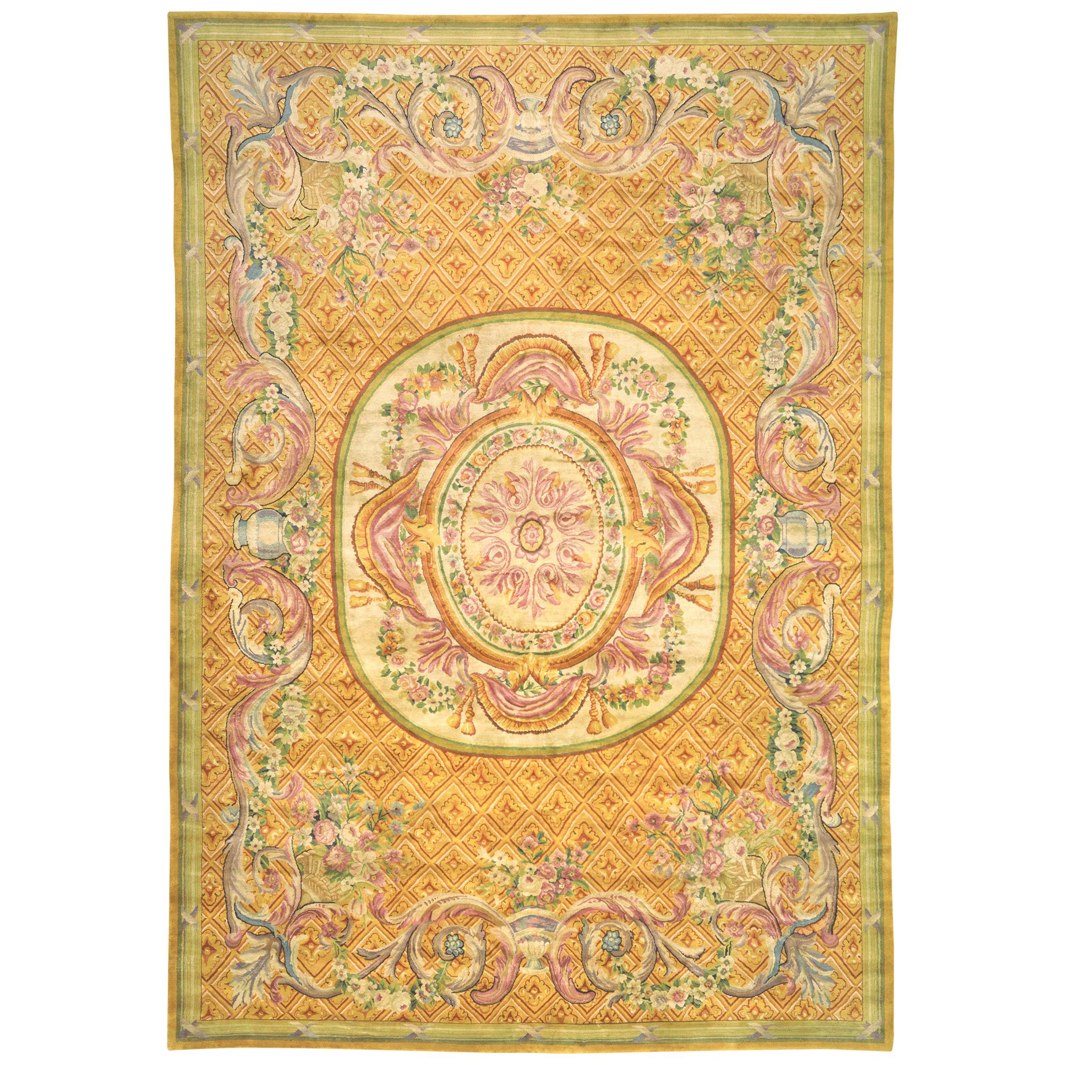 Antique French Savonnerie Rug For Sale