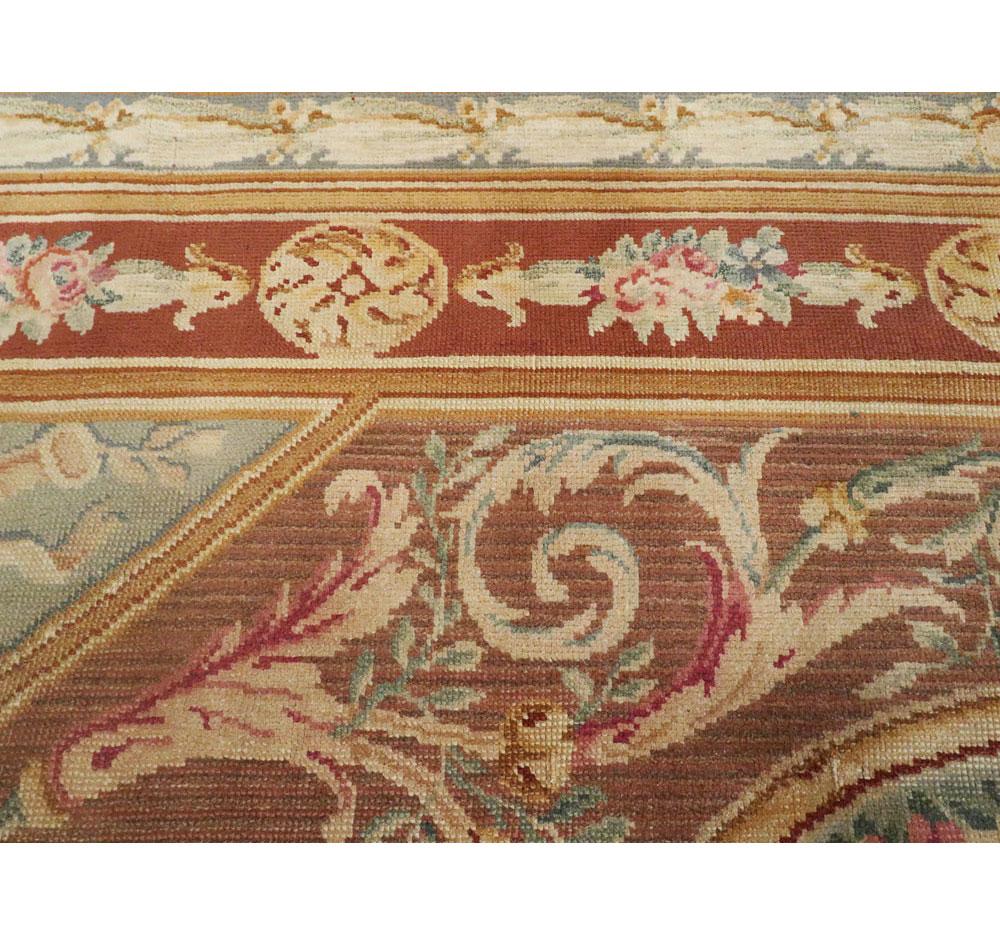 Wool Antique French Savonnerie Rug in the Style of Louis XV For Sale
