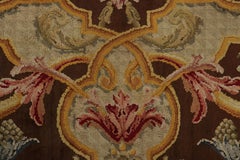 Antique French Savonnerie Rug with Floral Medallion - Rug & Kilim