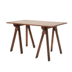 Antique French Sawhorse Table