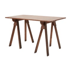 Antique French Sawhorse Table