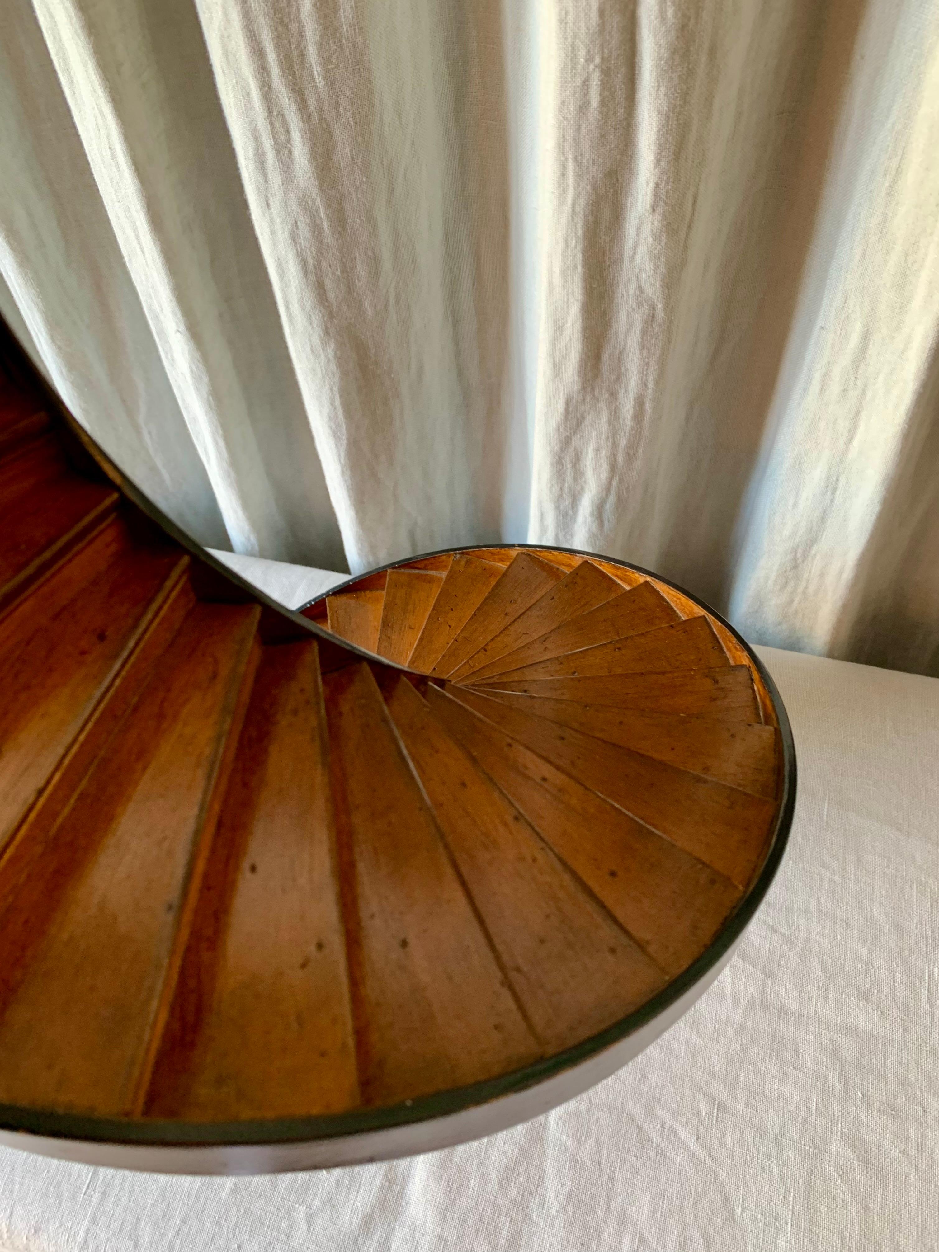 Wood Antique French Scale Model Spiral Staircase