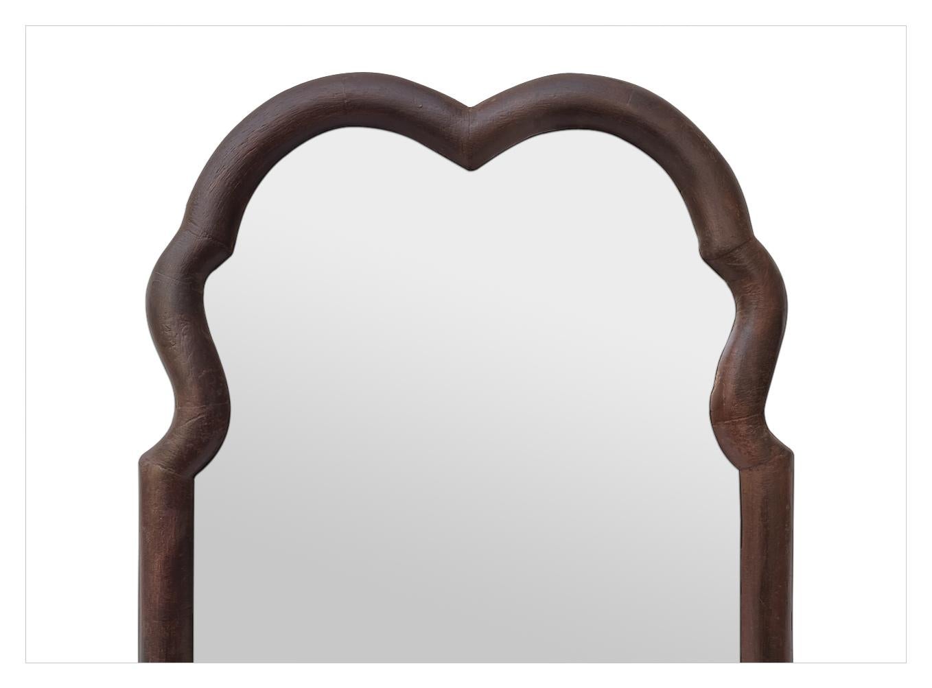 Antique French Scalloped Wood Mirror, circa 1890 In Good Condition For Sale In Paris, FR