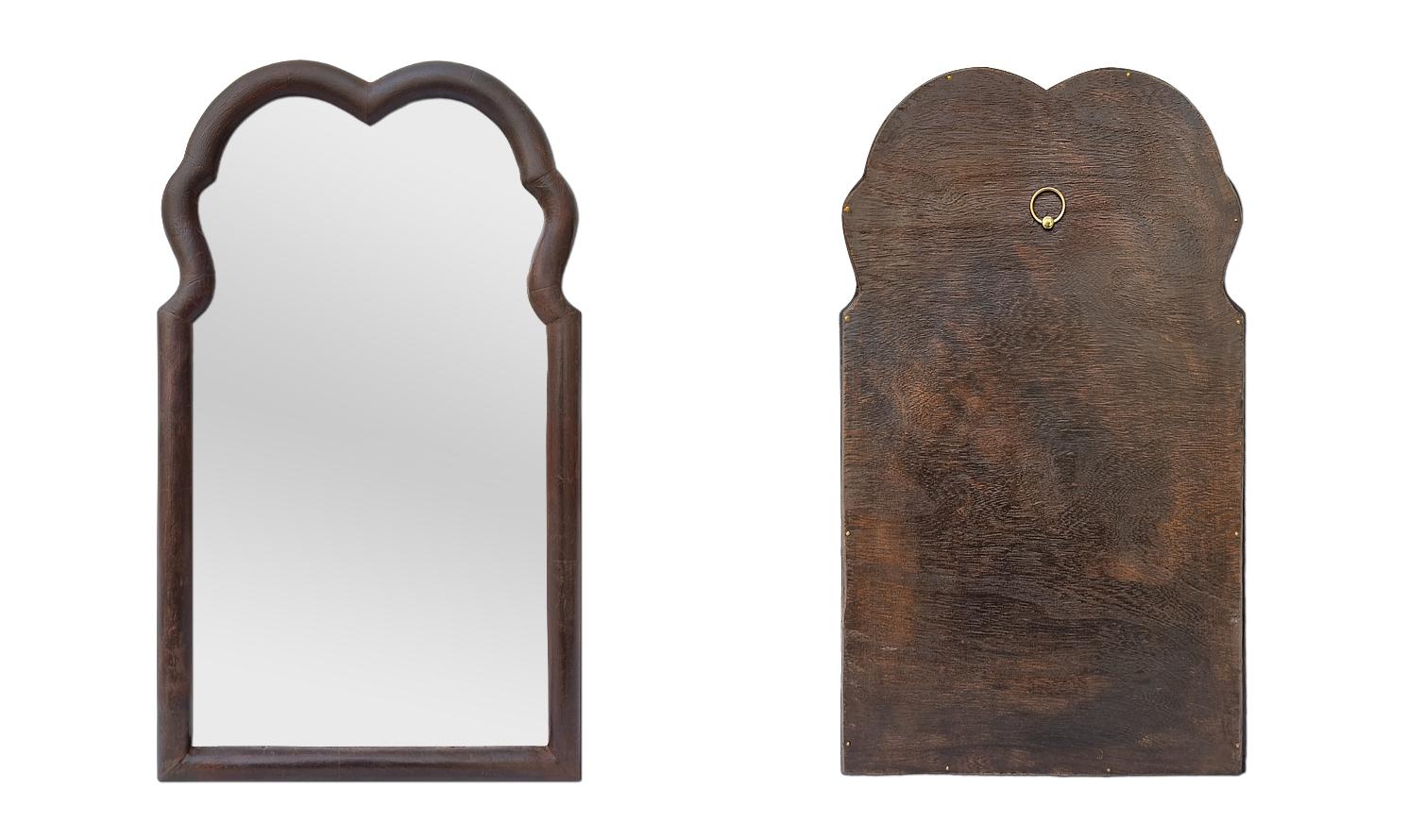 Antiker französischer Holzspiegel mit Wellenschliff, um 1890 (Spiegel) im Angebot