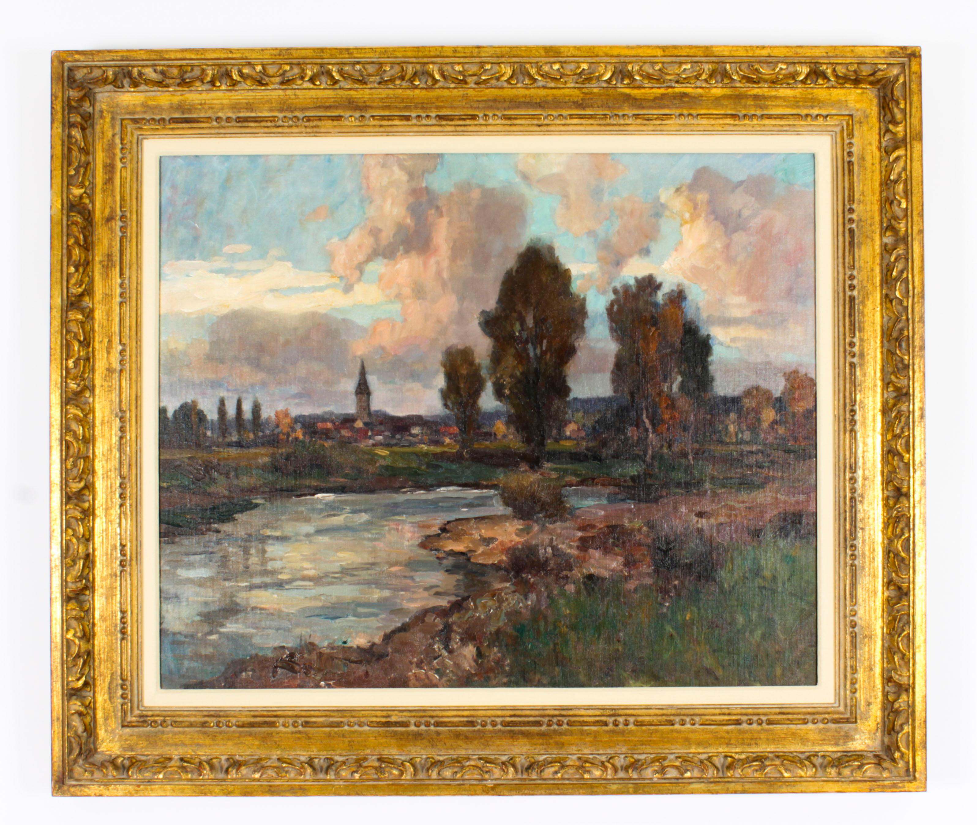 Antique French School Impressionist Landscape 19th C 7