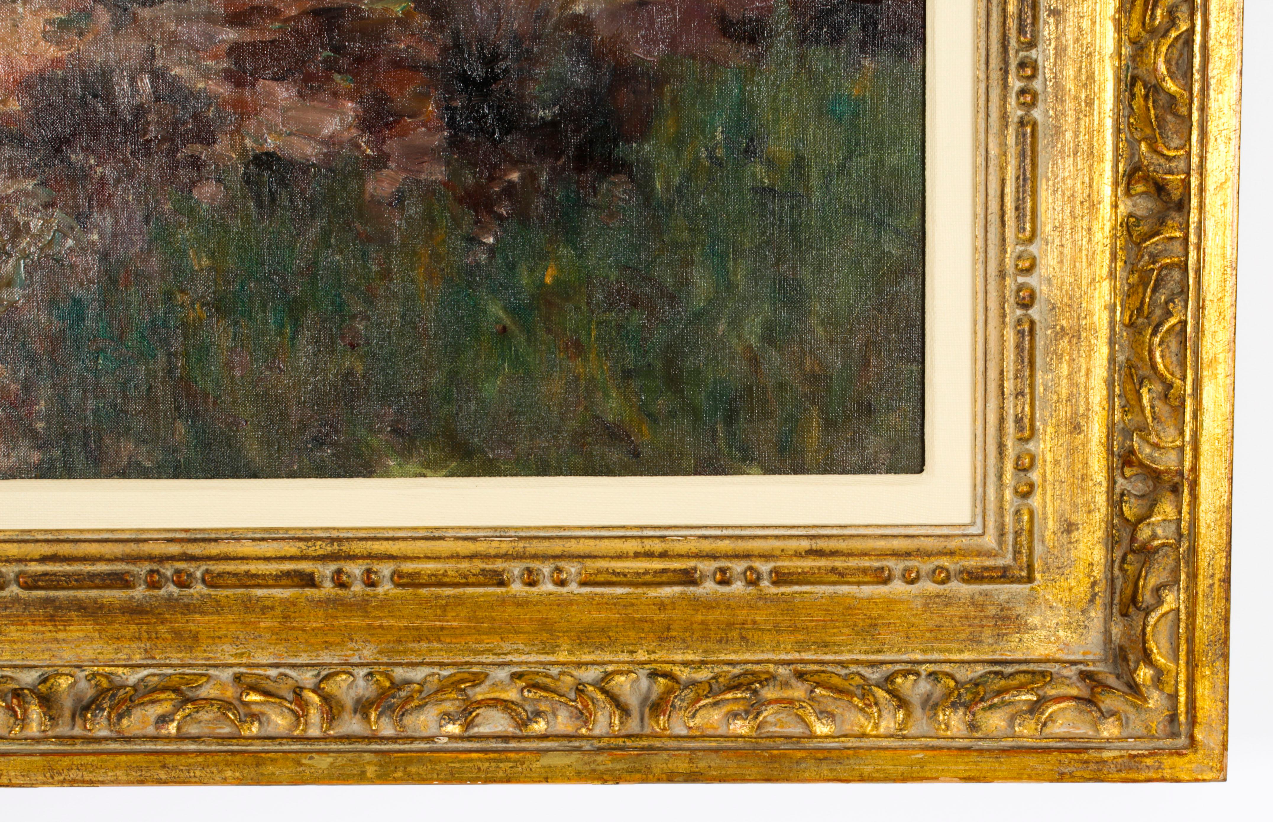 Canvas Antique French School Impressionist Landscape 19th C