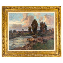 Antike französische Schule Impressionistische Landschaft 19.