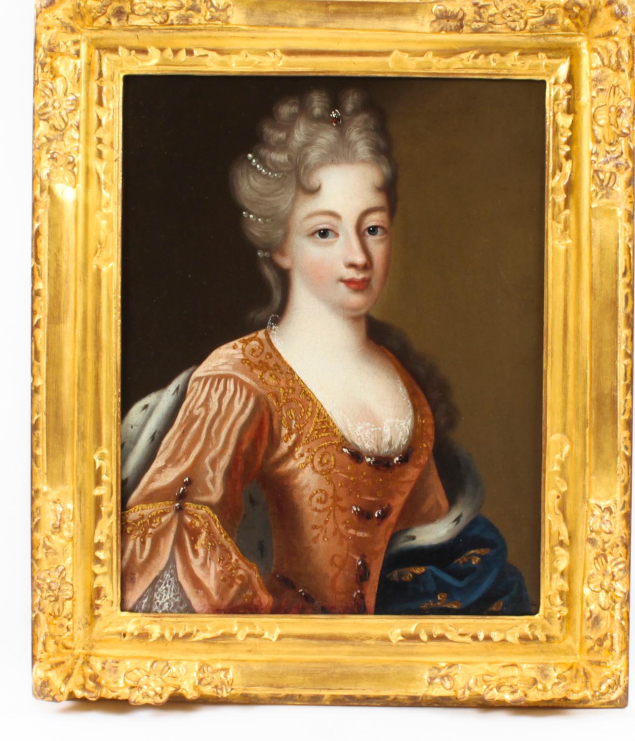 Antique French School Oil on Canvas Portrait of a Lady 18th Century 7