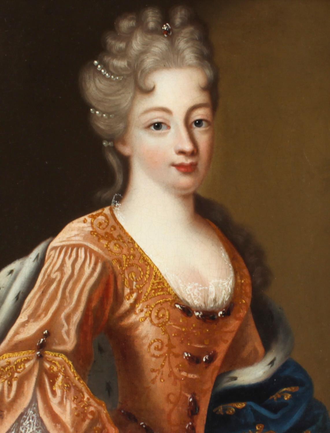 Antique French School Oil on Canvas Portrait of a Lady 18th Century In Good Condition In London, GB