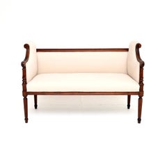 Antique French Scroll End Settee