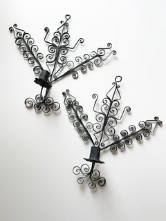 Antique French Scrolled Iron Sconces