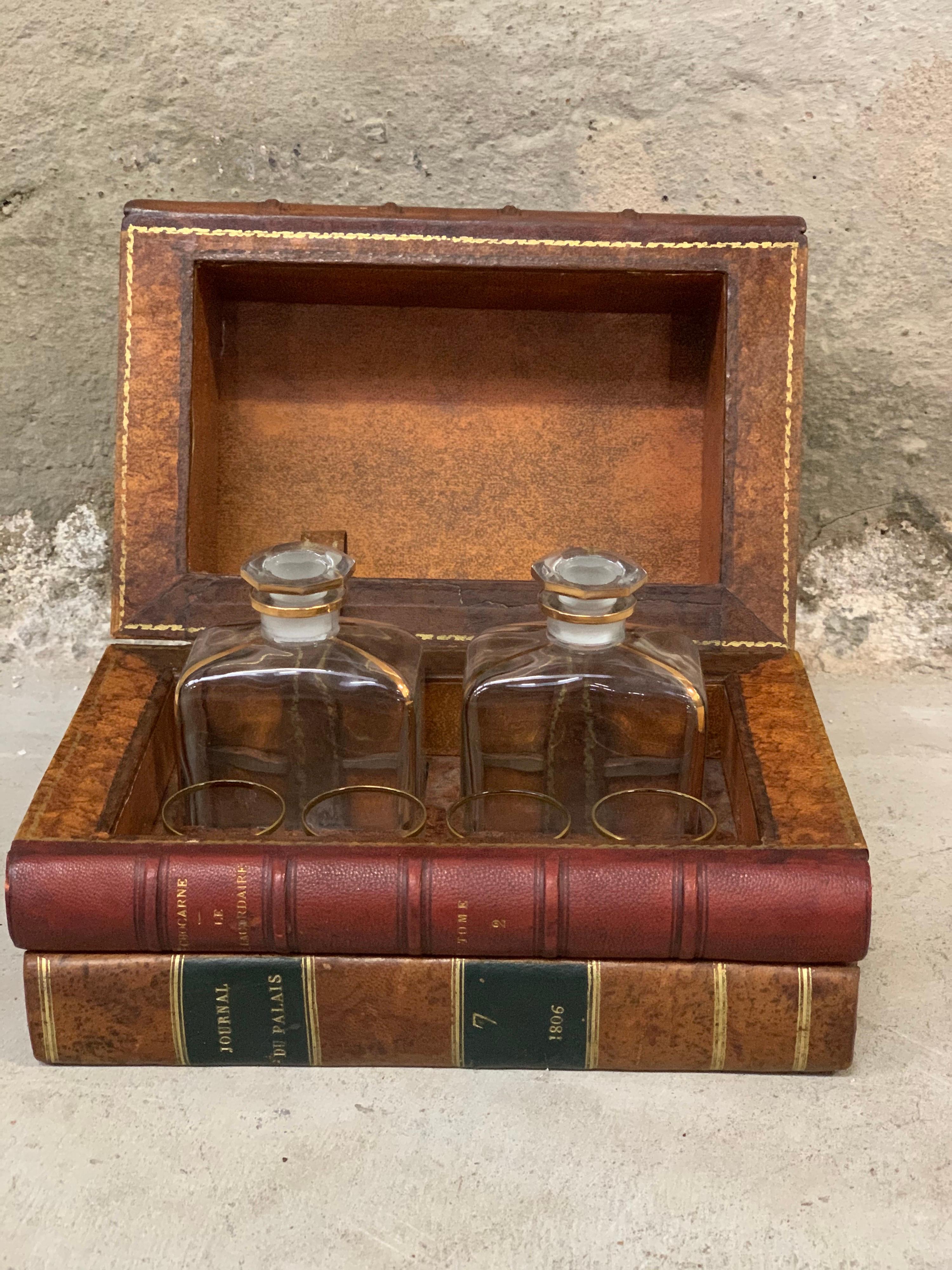 Antique French Secret Book Liquor Cabinet 4