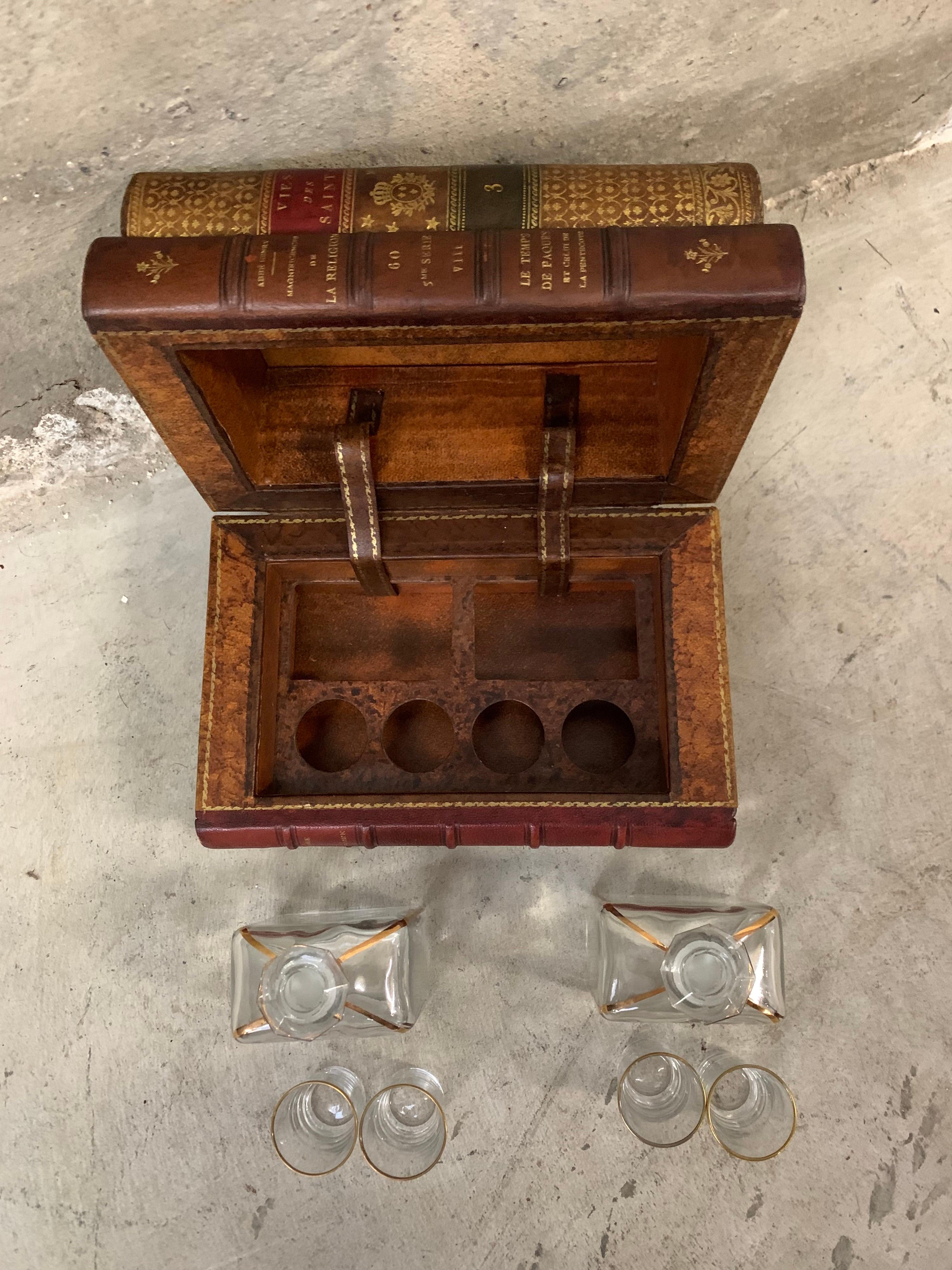 Antique French Secret Book Liquor Cabinet 2