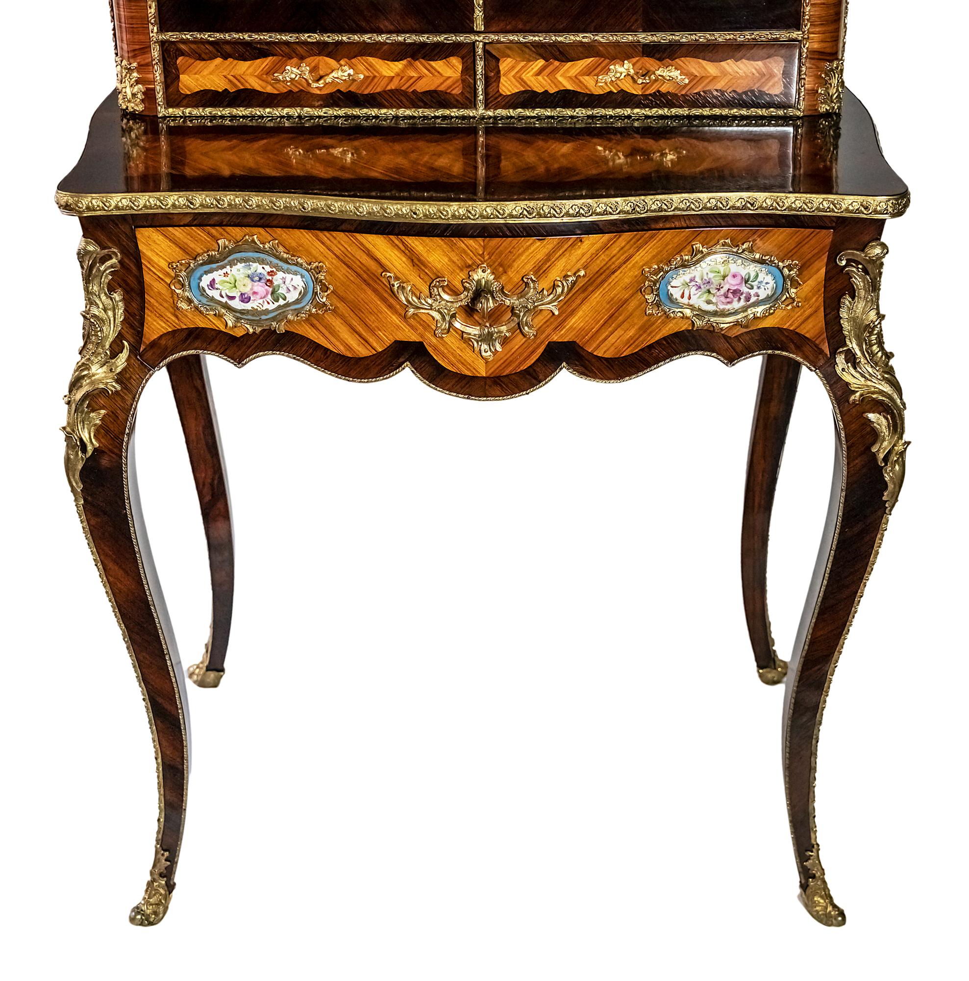 Napoleon III Antique French Secretaire with Sèvres Porcelain