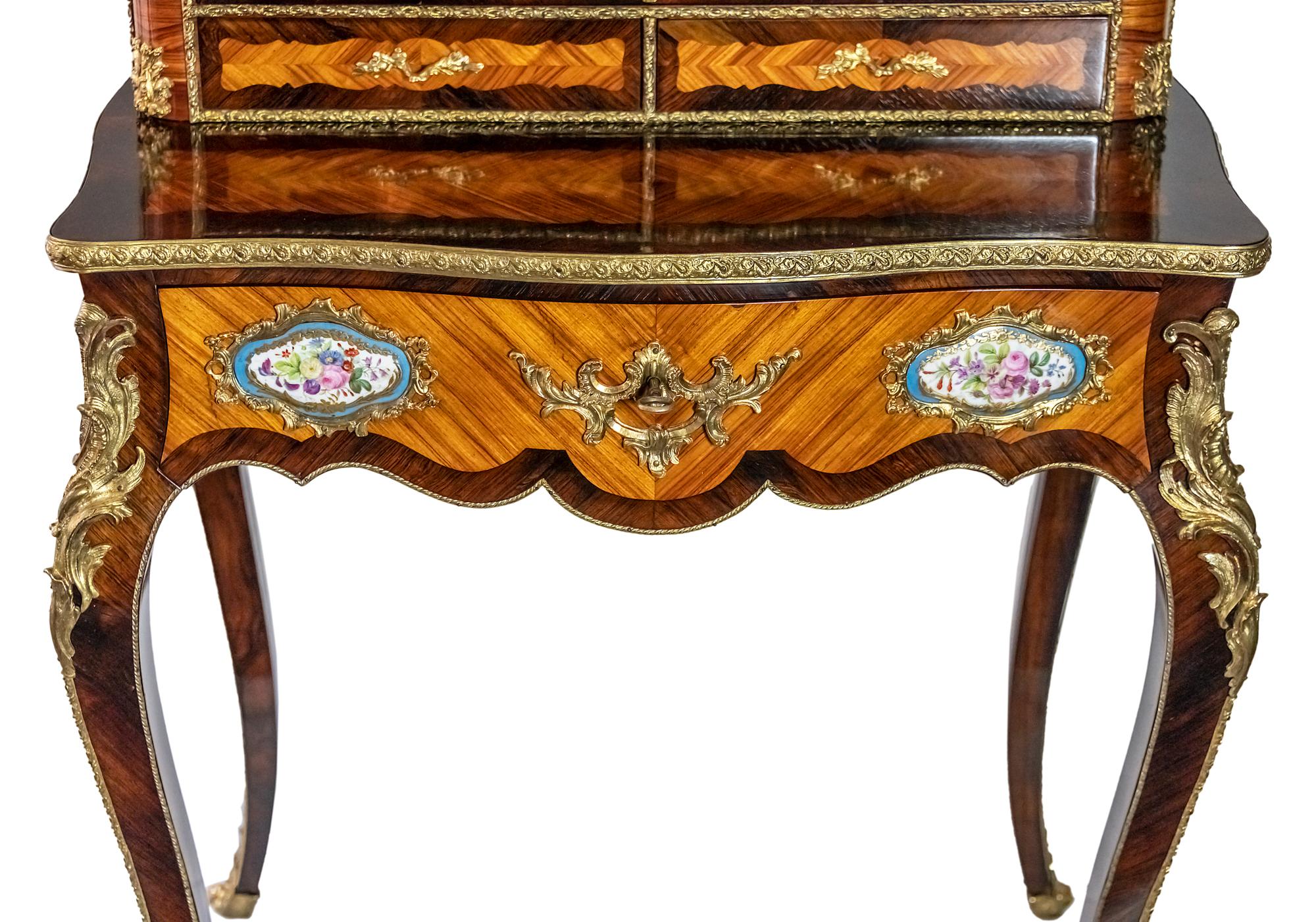 Bronze Antique French Secretaire with Sèvres Porcelain