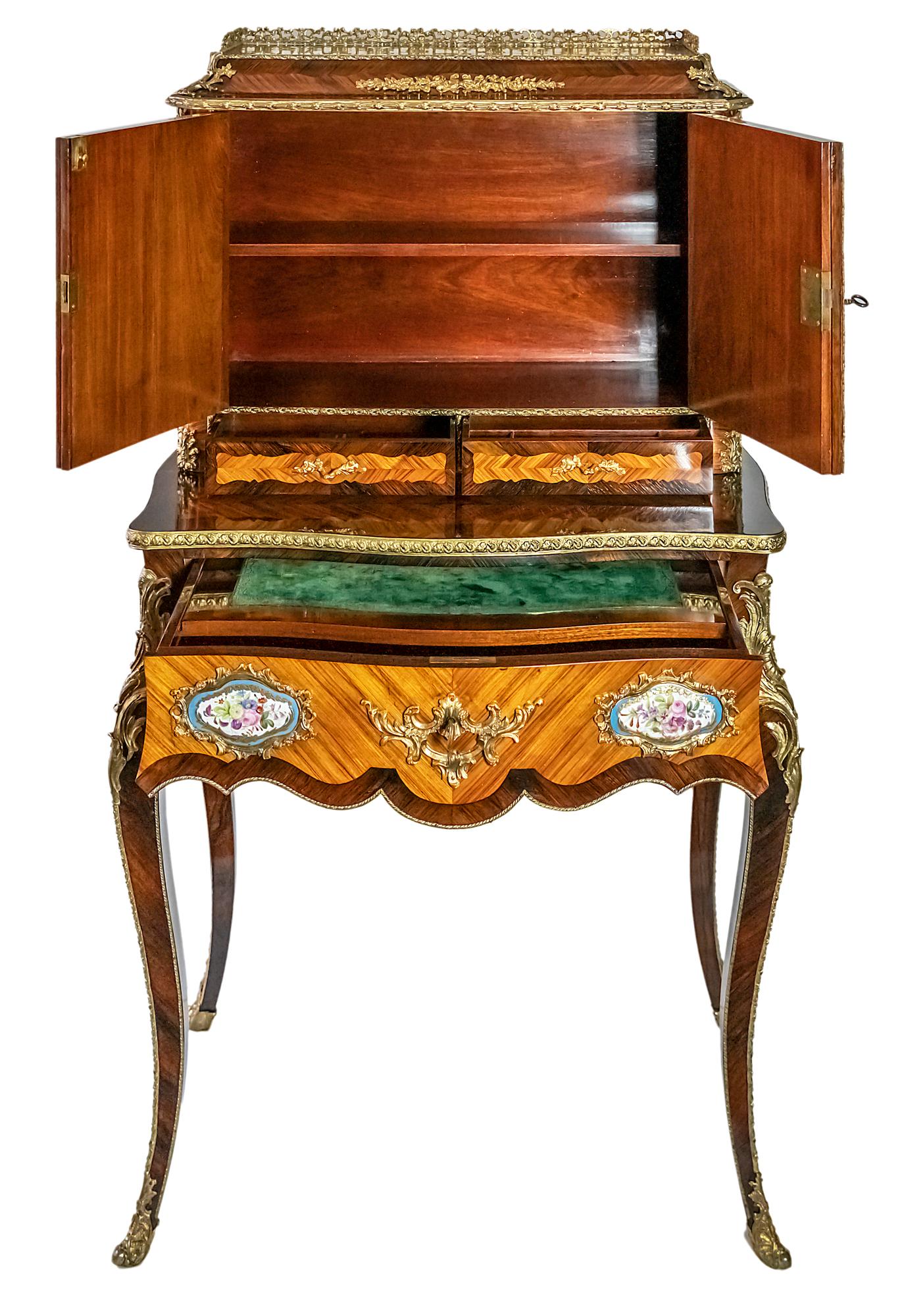 Antique French Secretaire with Sèvres Porcelain 1