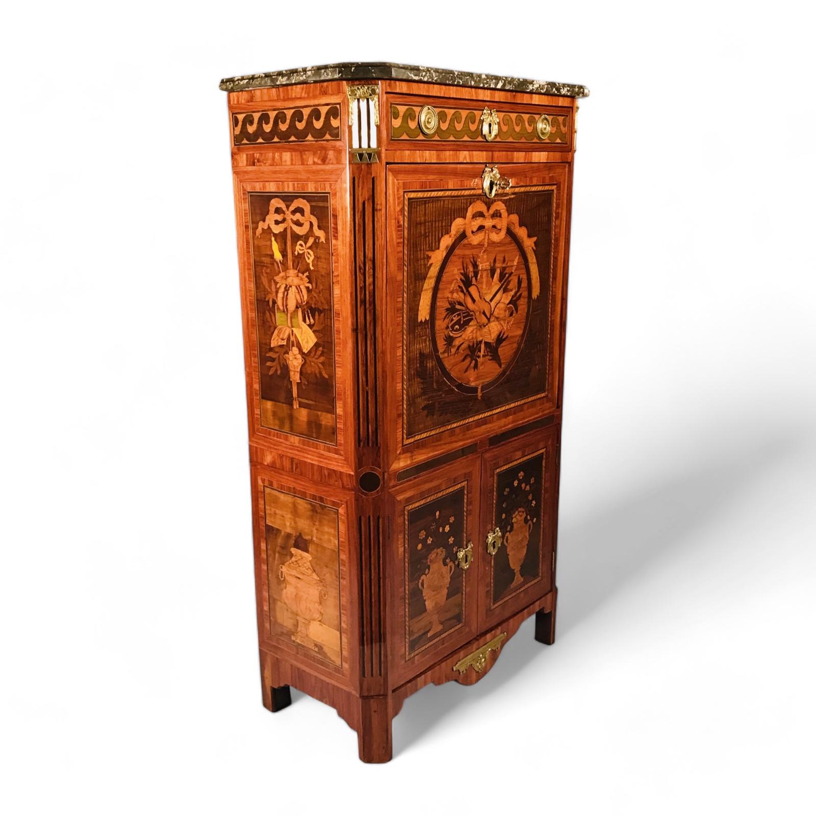 Antiguo escritorio secretario francés, Francia 1770-80 1