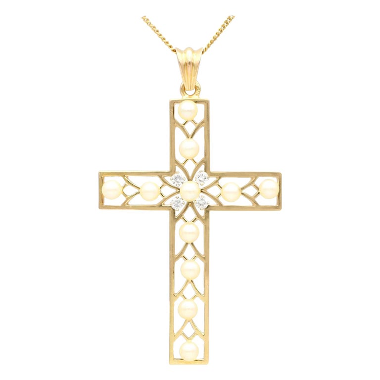 PENDENTIF CROIX ROCAILLES BAROQUE main image 1