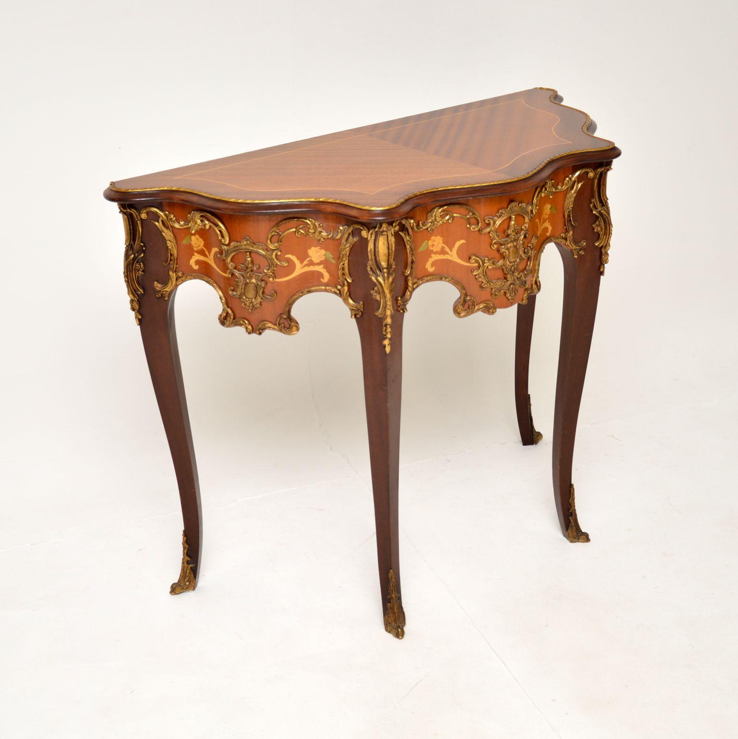 Louis XVI Antique French Serpentine Console Side Table For Sale