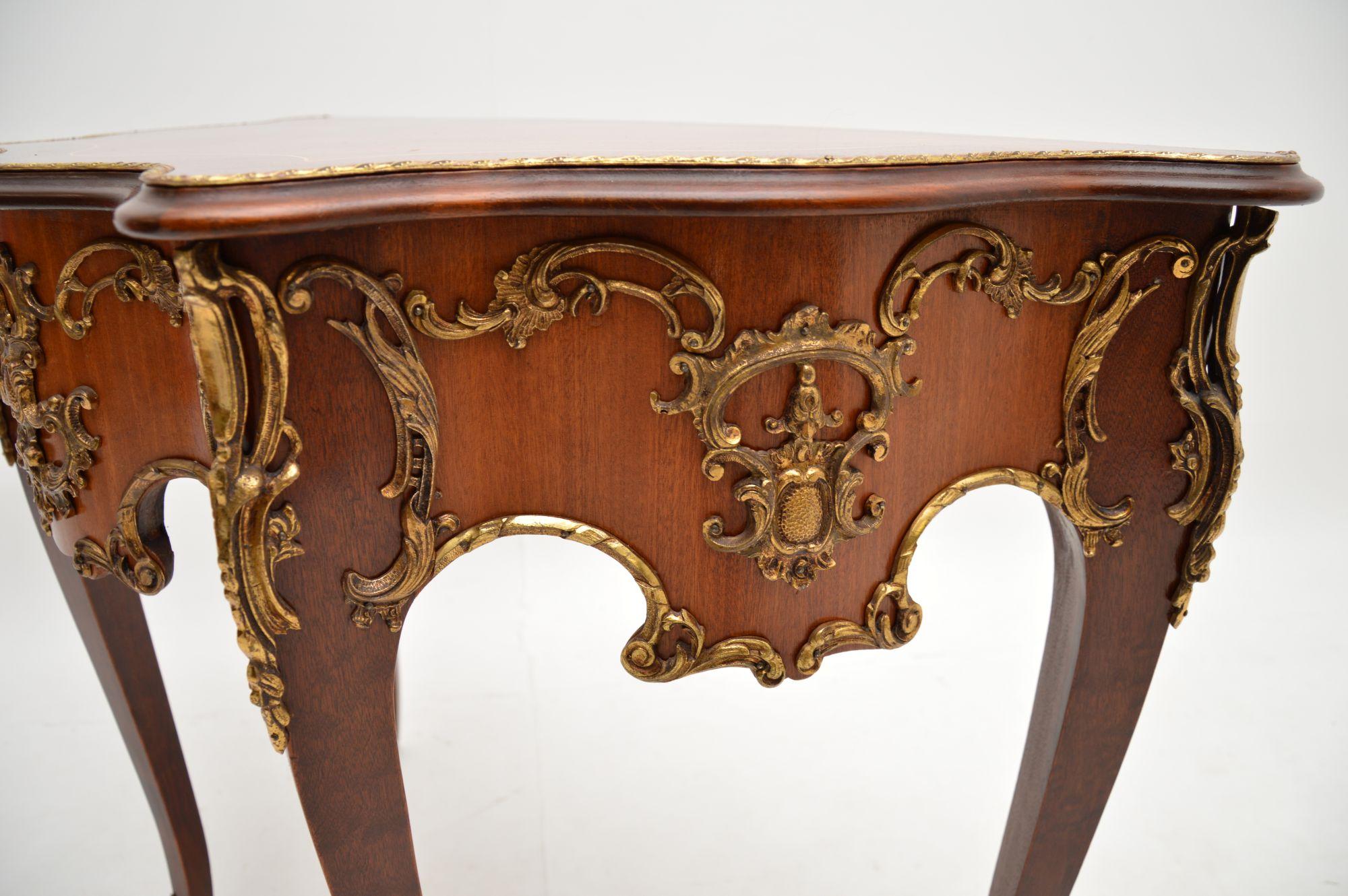 Ormolu Antique French Serpentine Console Side Table For Sale