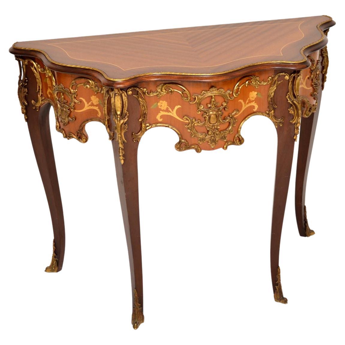 Antique French Serpentine Console Side Table For Sale