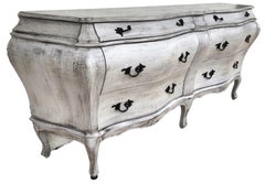 Antique French Serpentine Dresser Distressed