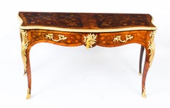 Antique French Serpentine Marquetry Console / Serving / Side Table, 19th Century