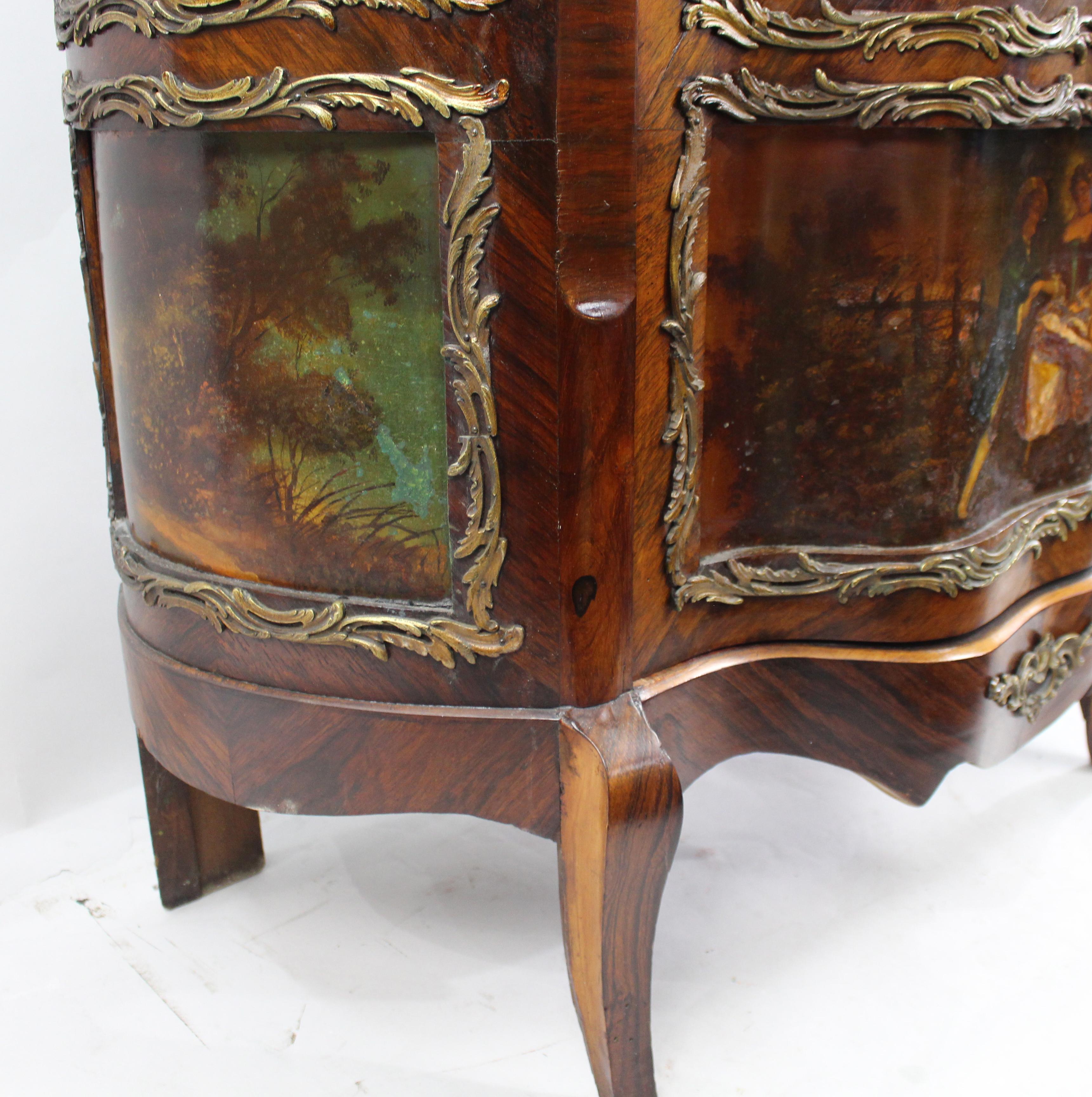 Antique French Serpentine Vernis Martin Display Cabinet For Sale 5