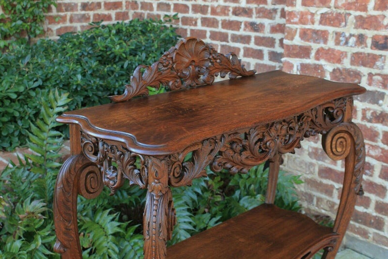 Antique French Server Dessert Table 2-Tier Sideboard Console Sofa Table ...