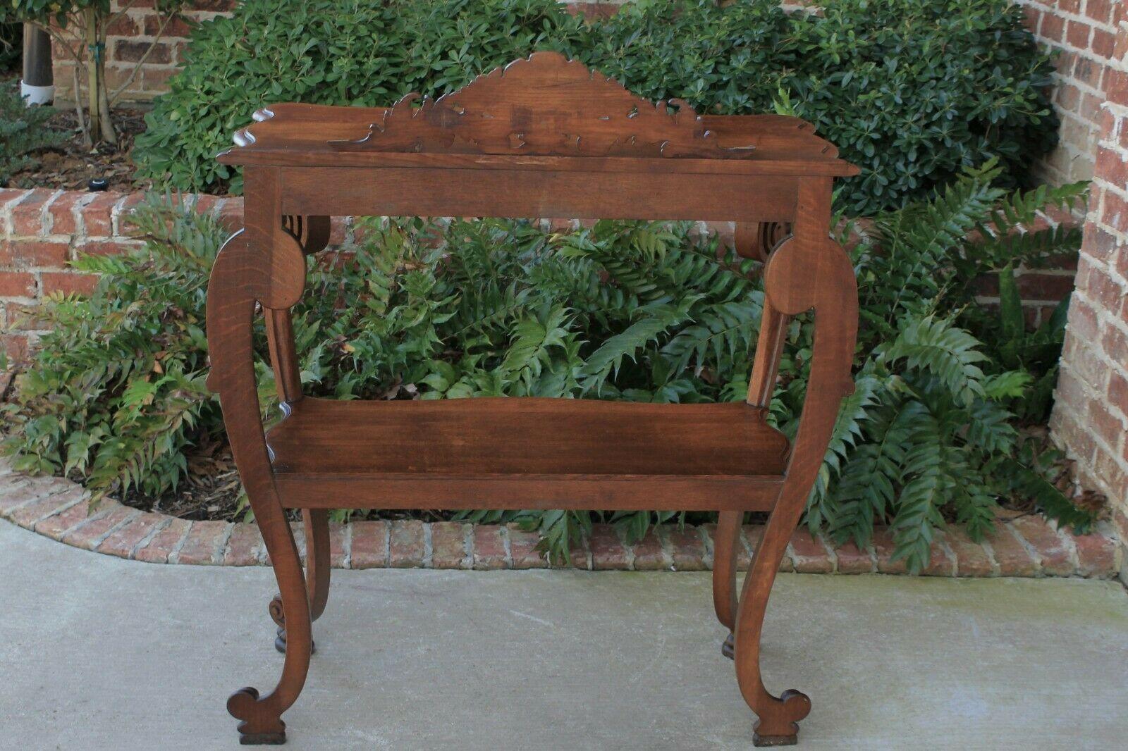 Antique French Server Dessert Table 2-Tier Sideboard Console Sofa Table Oak 6