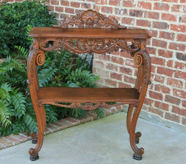 Antique French Server Dessert Table 2-Tier Sideboard Console Sofa Table ...