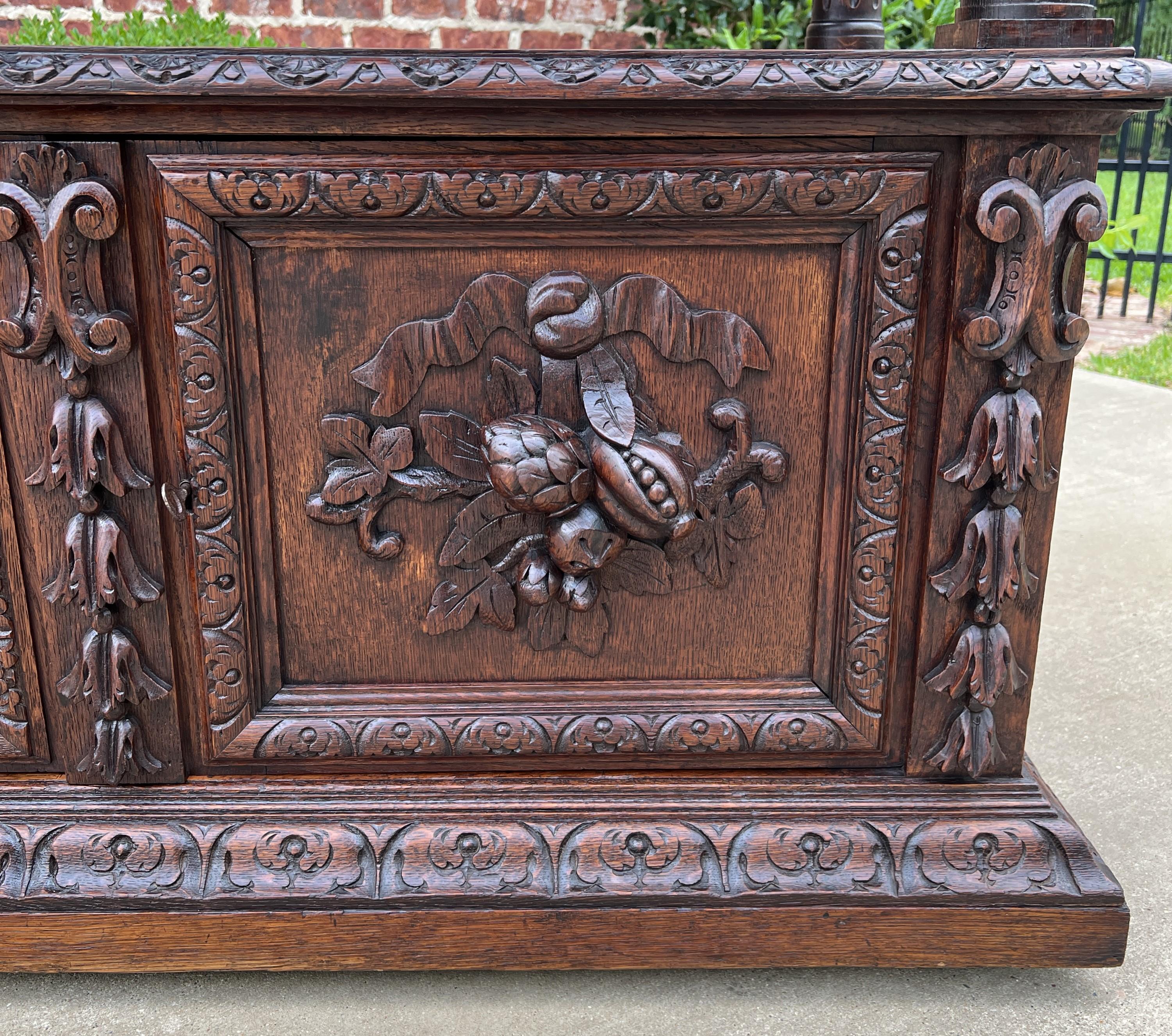 Antique French Server Sideboard Console Sofa Table Cabinet 2-Tier Drawers Oak 2