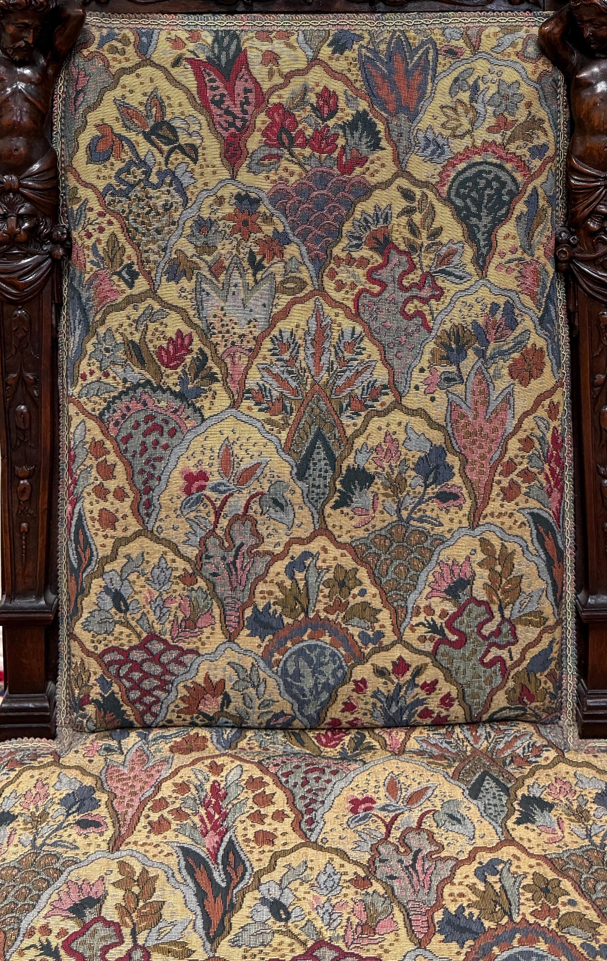Antique French SET DI 8 sedie da pranzo imbottite e intagliate in noce del XIX secolo EXQUISITE in vendita 6