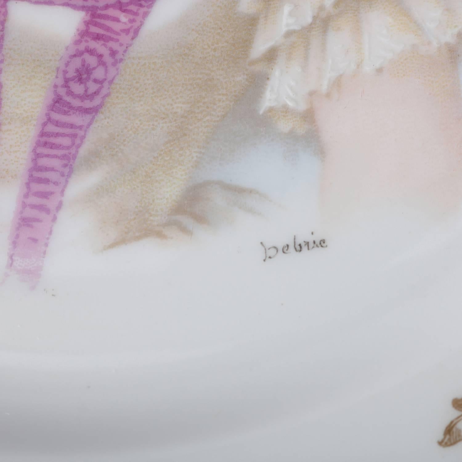 20th Century Antique French Sevres Hand-Painted & Gilt Porcelain Artist Signed Portrait Plate