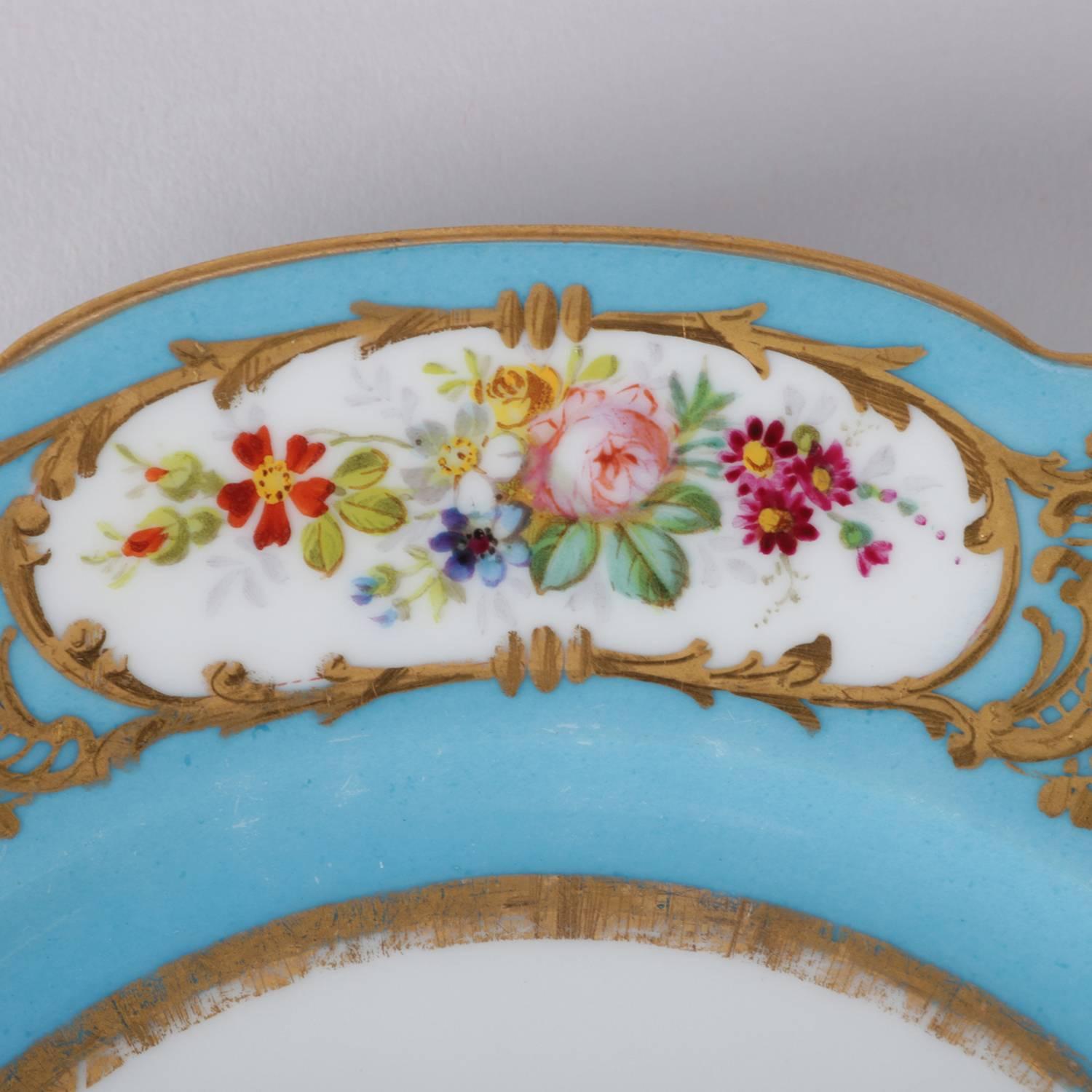 Antique French Sevres Hand-Painted & Gilt Porcelain Artist Signed Portrait Plate 2