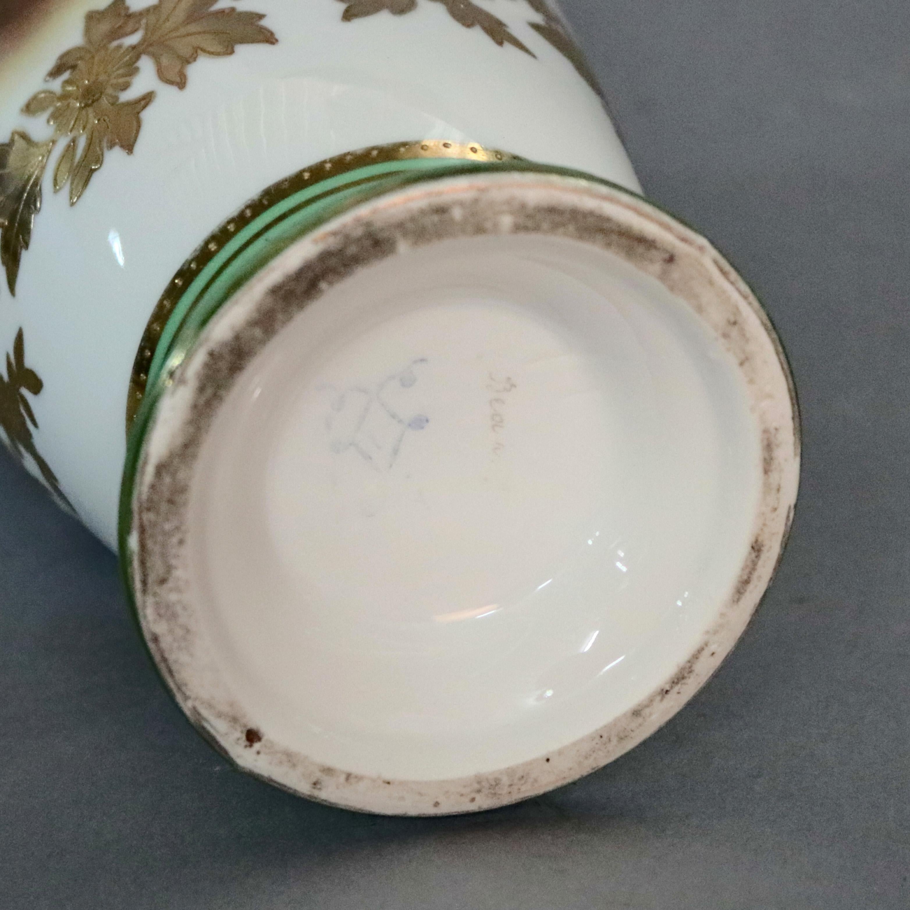 Antique French Sevres Hand Painted and Gilt Porcelain Portrait Vase, circa 1890 1