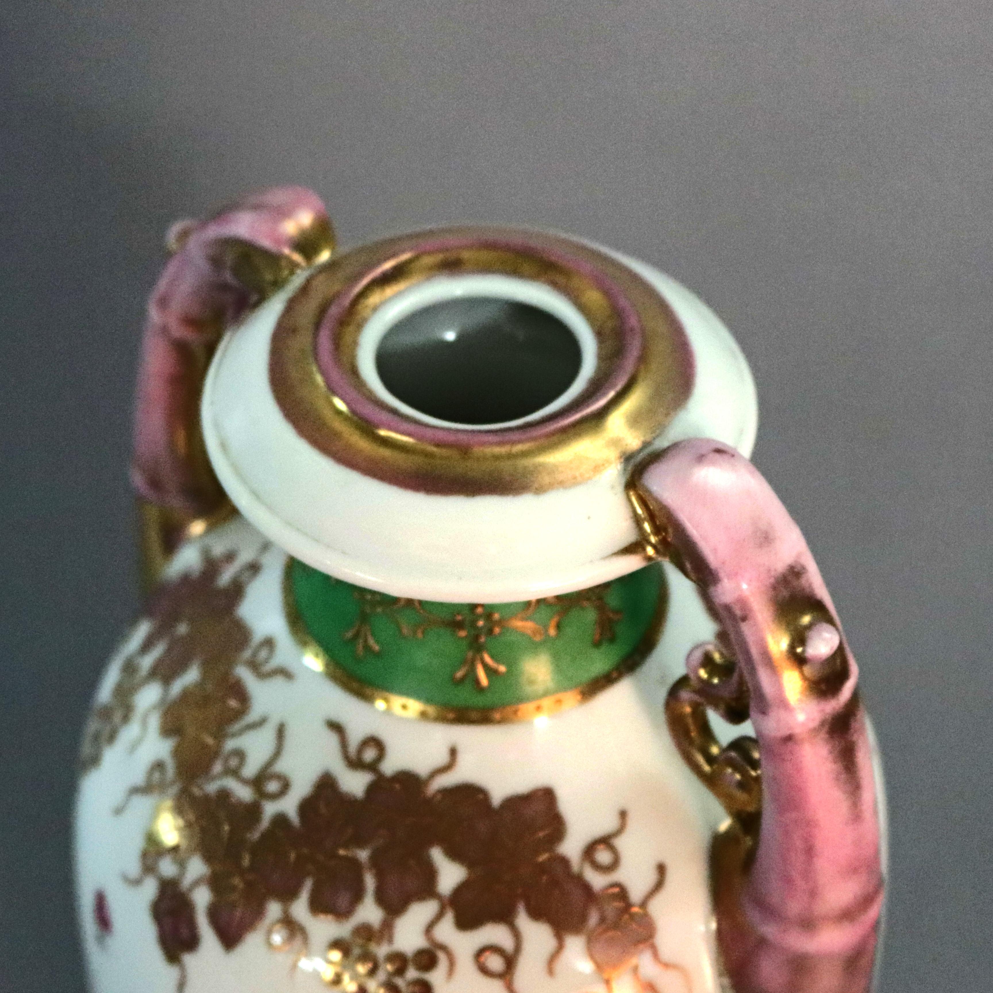 Antique French Sevres Hand Painted and Gilt Porcelain Portrait Vase, circa 1890 2