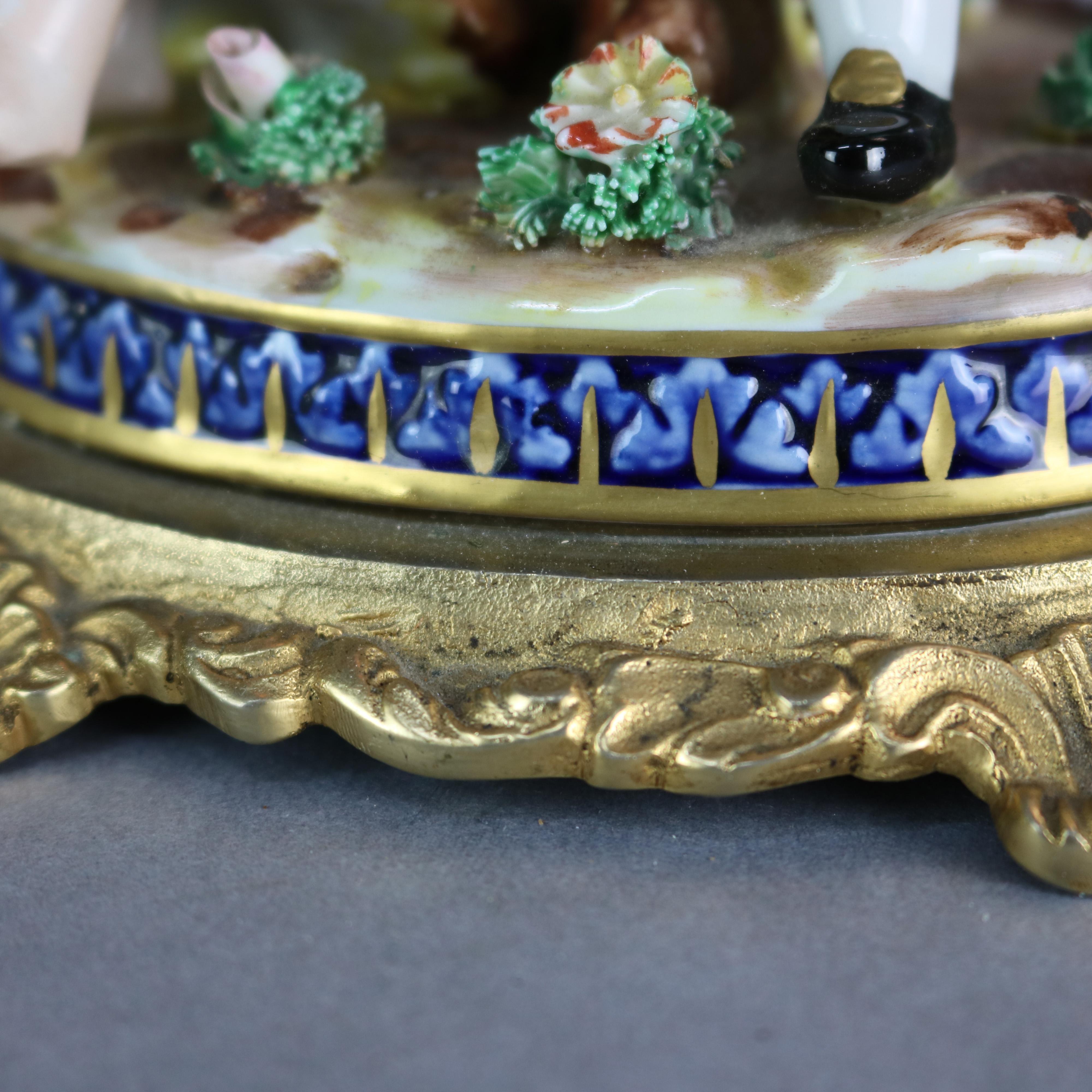 Antique French Sevres Hand Painted Porcelain Figural Grouping, Circa 1880 4