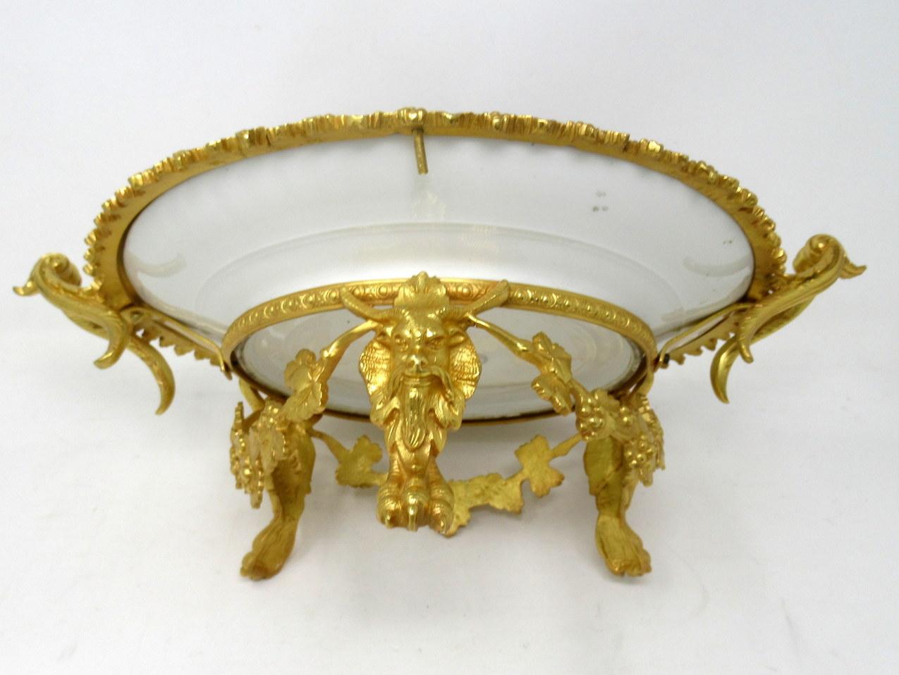 Antique French Sevres Ormolu Gilt Bronze Dore Porcelain Tazza Cabinet Plate Dish 3