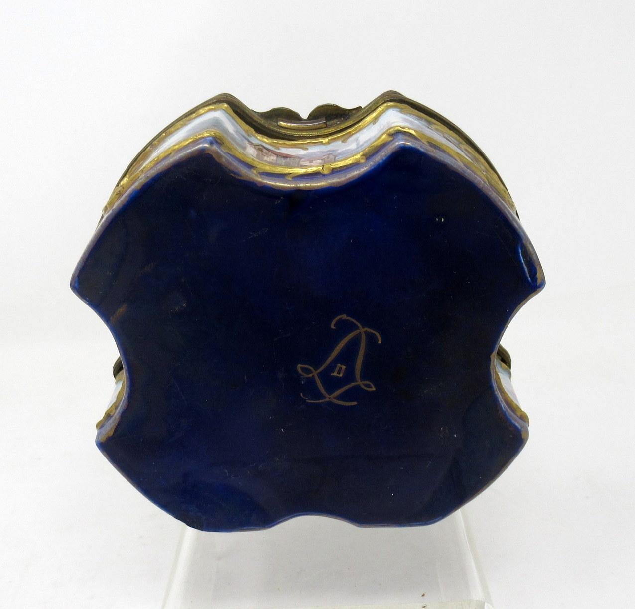 Antique French Sevres Ormolu Porcelain Jewellery Casket Dresser Trinket Box 6