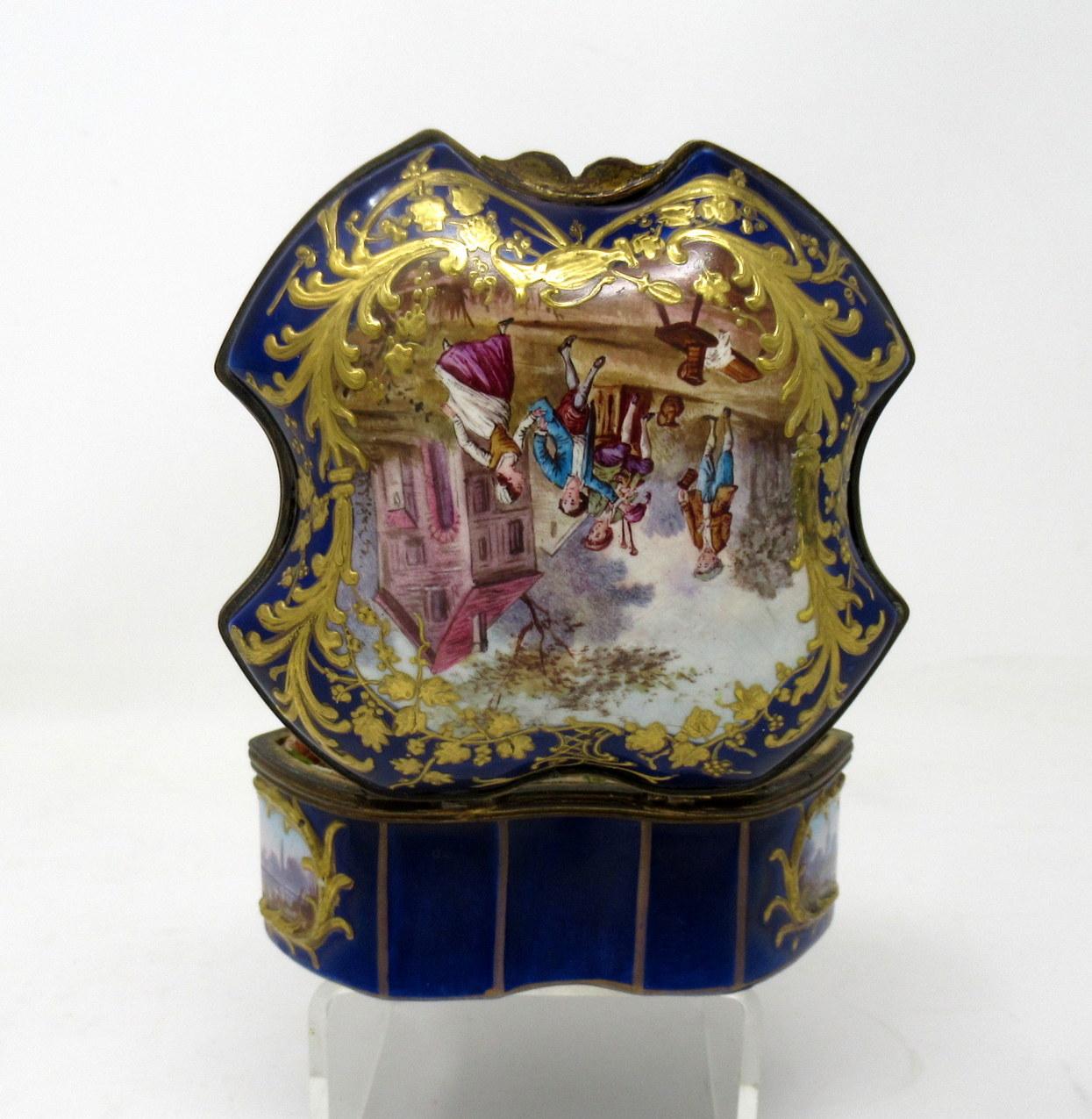 Antique French Sevres Ormolu Porcelain Jewellery Casket Dresser Trinket Box 3