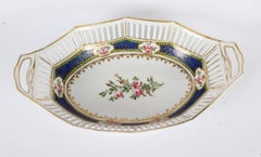 Antique French Sevres Oval Porcelain Dish Late 19th Century