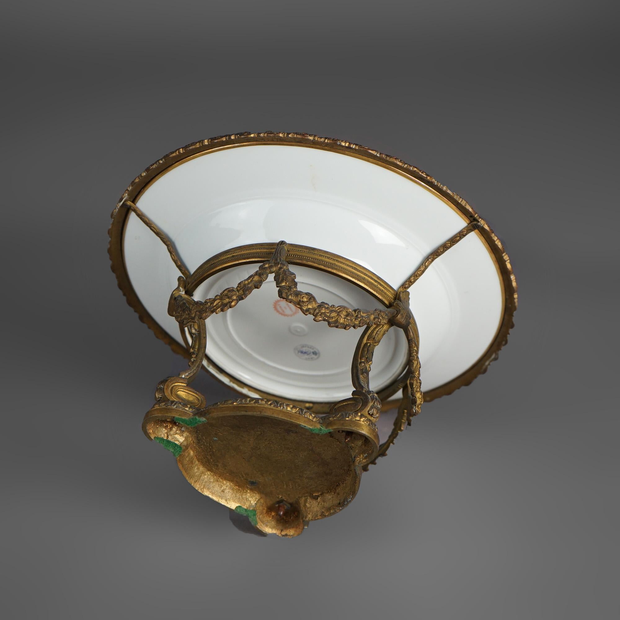 Antique French Sevrés Porcelain and Gilt Bronze Charger C1890 7