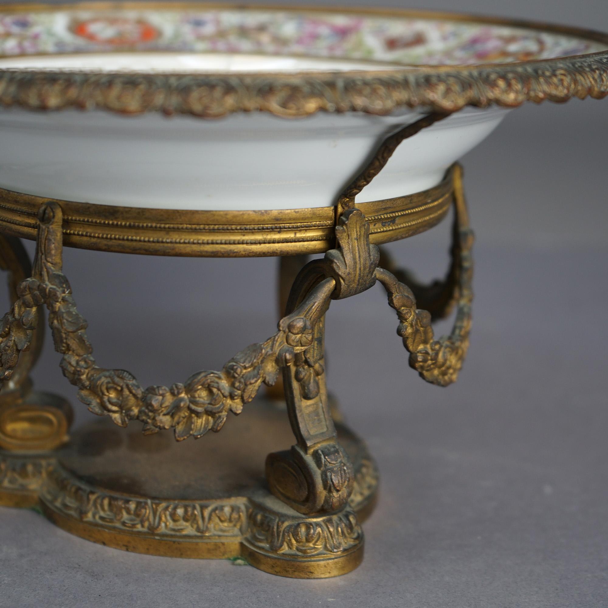 Antique French Sevrés Porcelain and Gilt Bronze Charger C1890 2